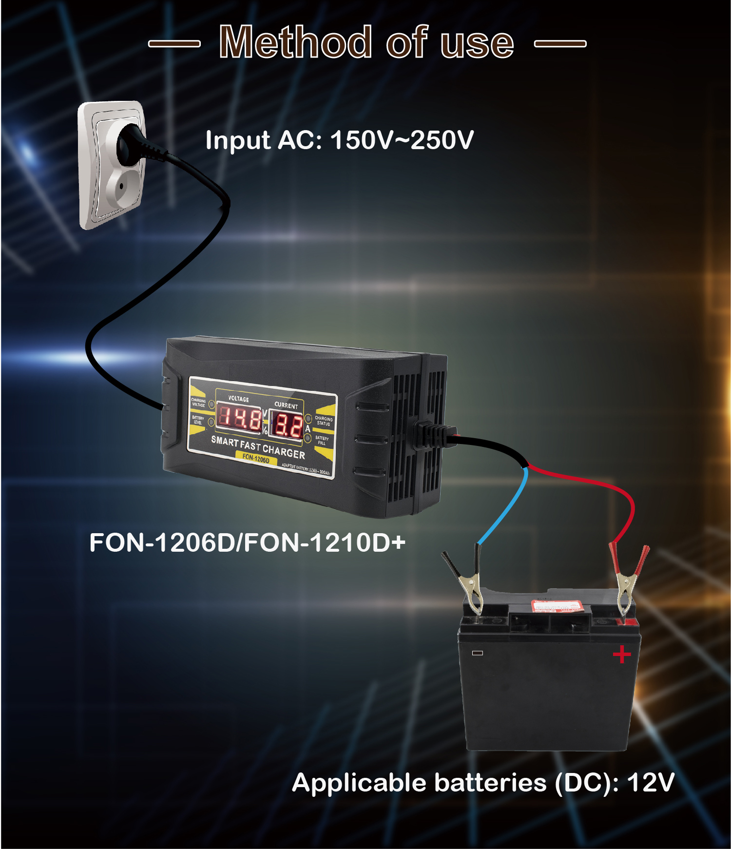 FON-1206D - AGM/GEL Battery Charger - Foshan Sunchonglic Electric Appliance  Co., Ltd.