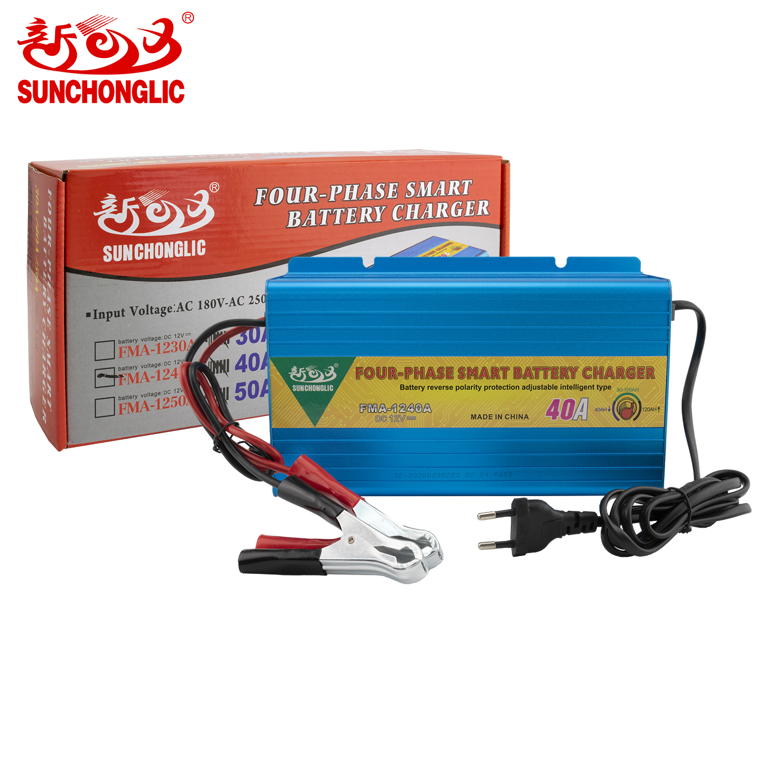 Sunchonglic four phase 12v 40A ac dc lead acid car battery charger