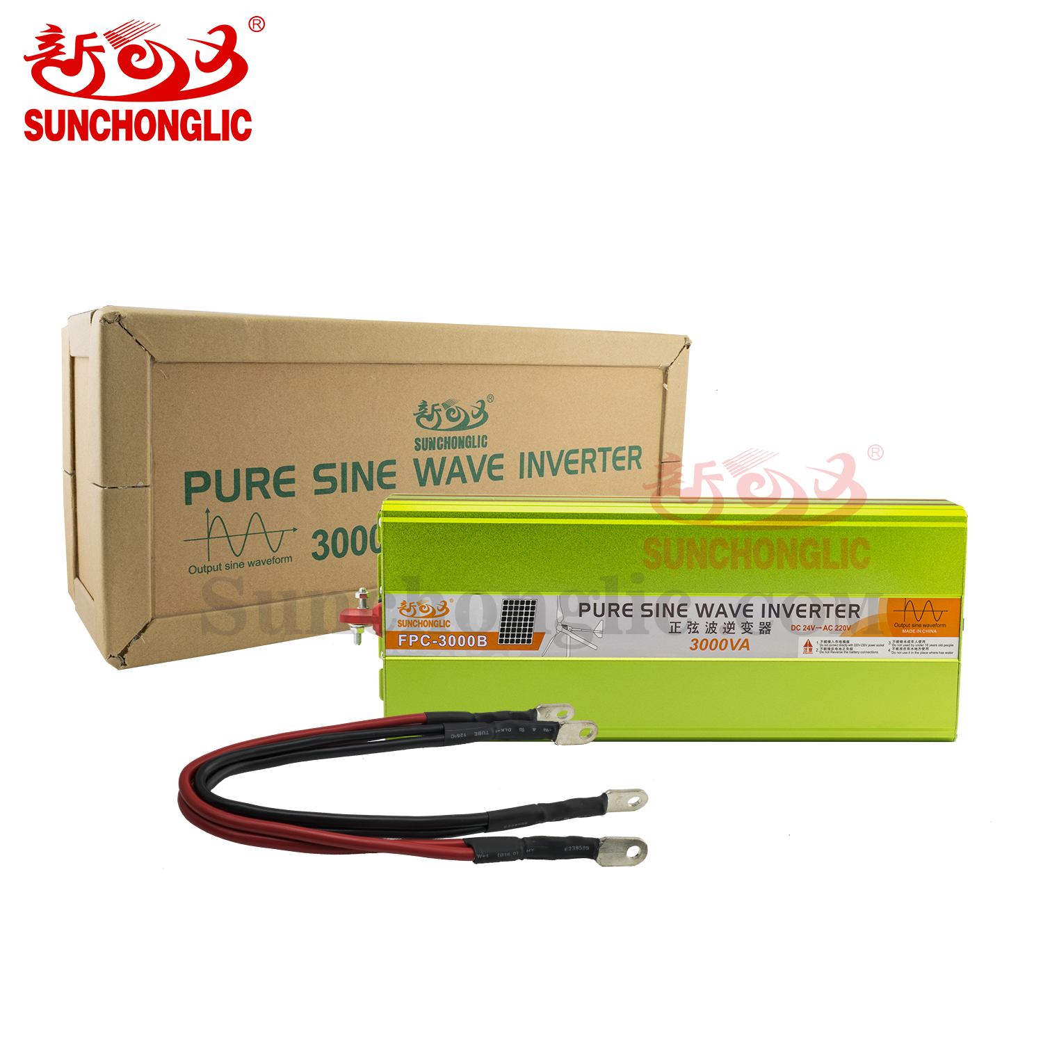 Sunchonglic 3kva 3000w 24v dc 220v ac off grid pure sine wave inverters