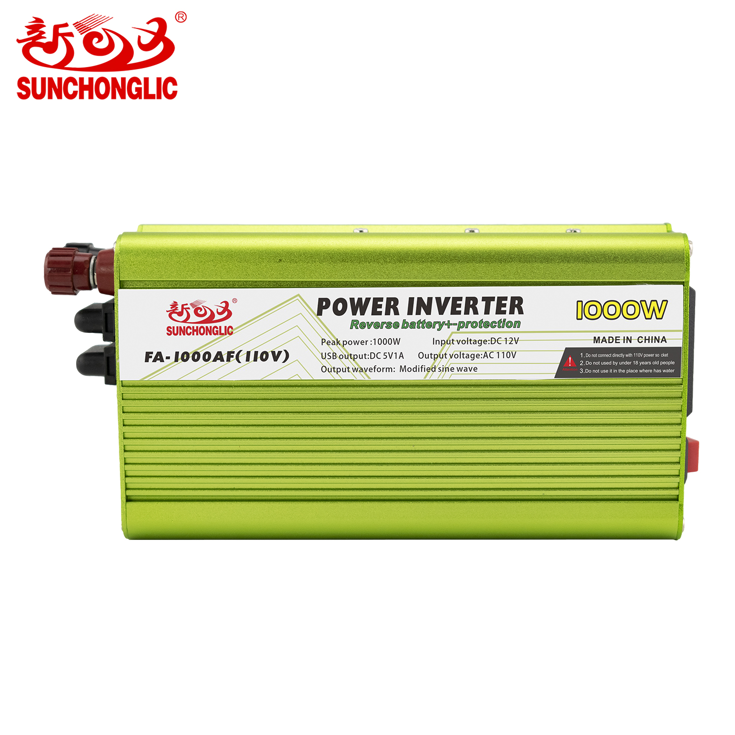 Sunchonglic 12V dc to 110V ac inversor 1000W off grid modified sine wave power inverter