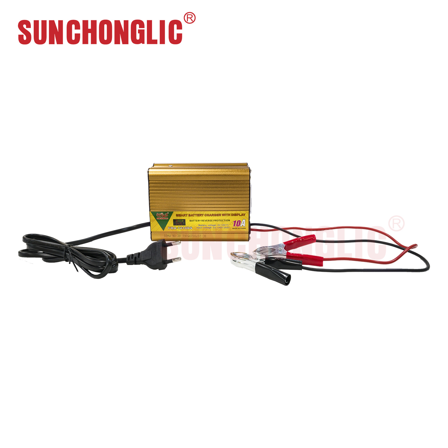 Sunchonglic 12V 10A intelligent battery charger AGM GEL Lead acid battery charger