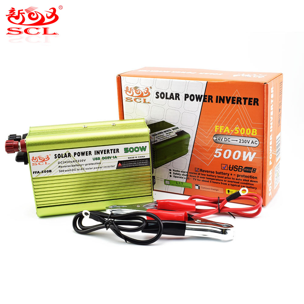 Factory 24V DC 230V AC 500W inverter solar power system off grid true pure sine wave inverter 