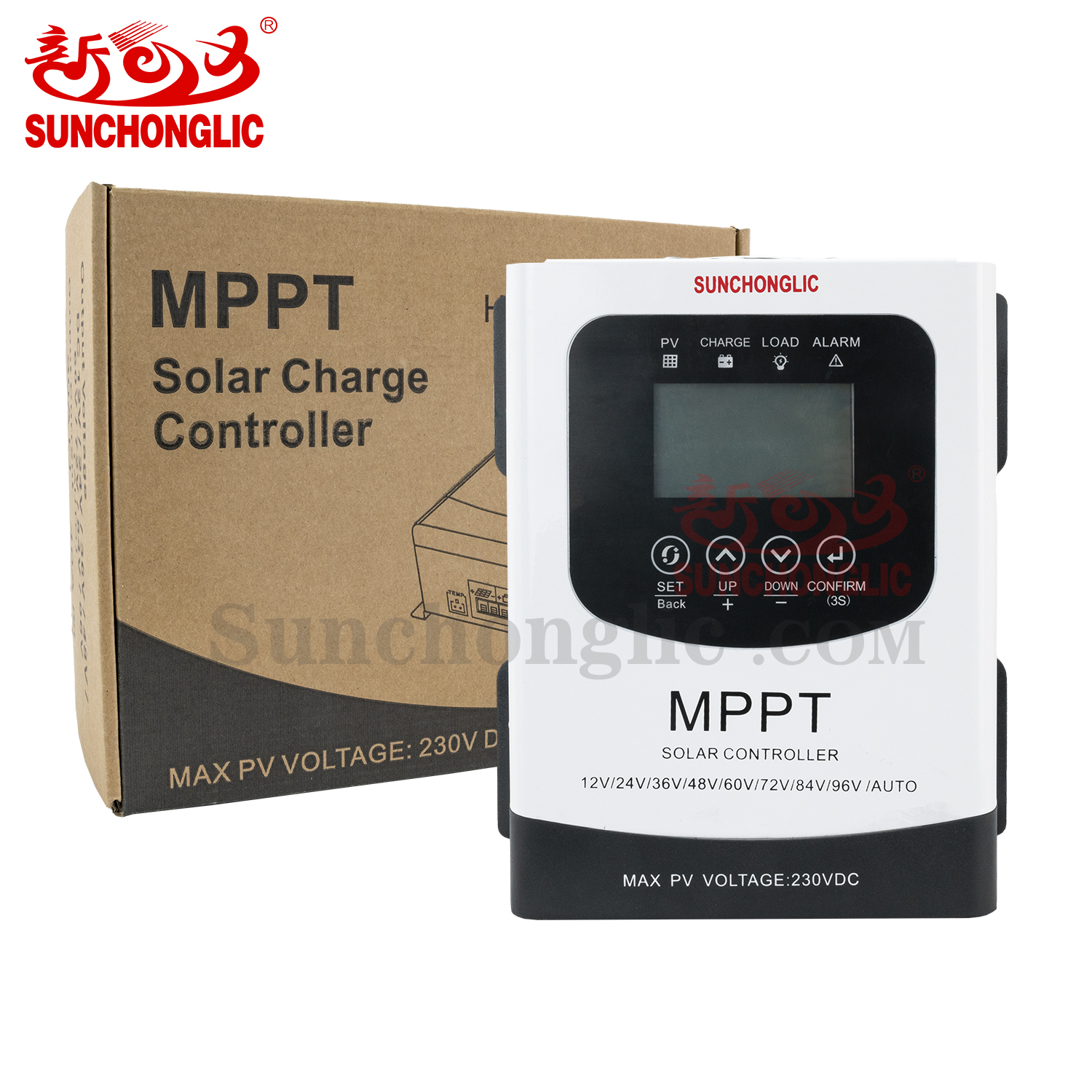 Sunchonglic solar charge controller 12V 24V 36V 48V 60V 72V 84V 96V 30A MPPT solar charger controller