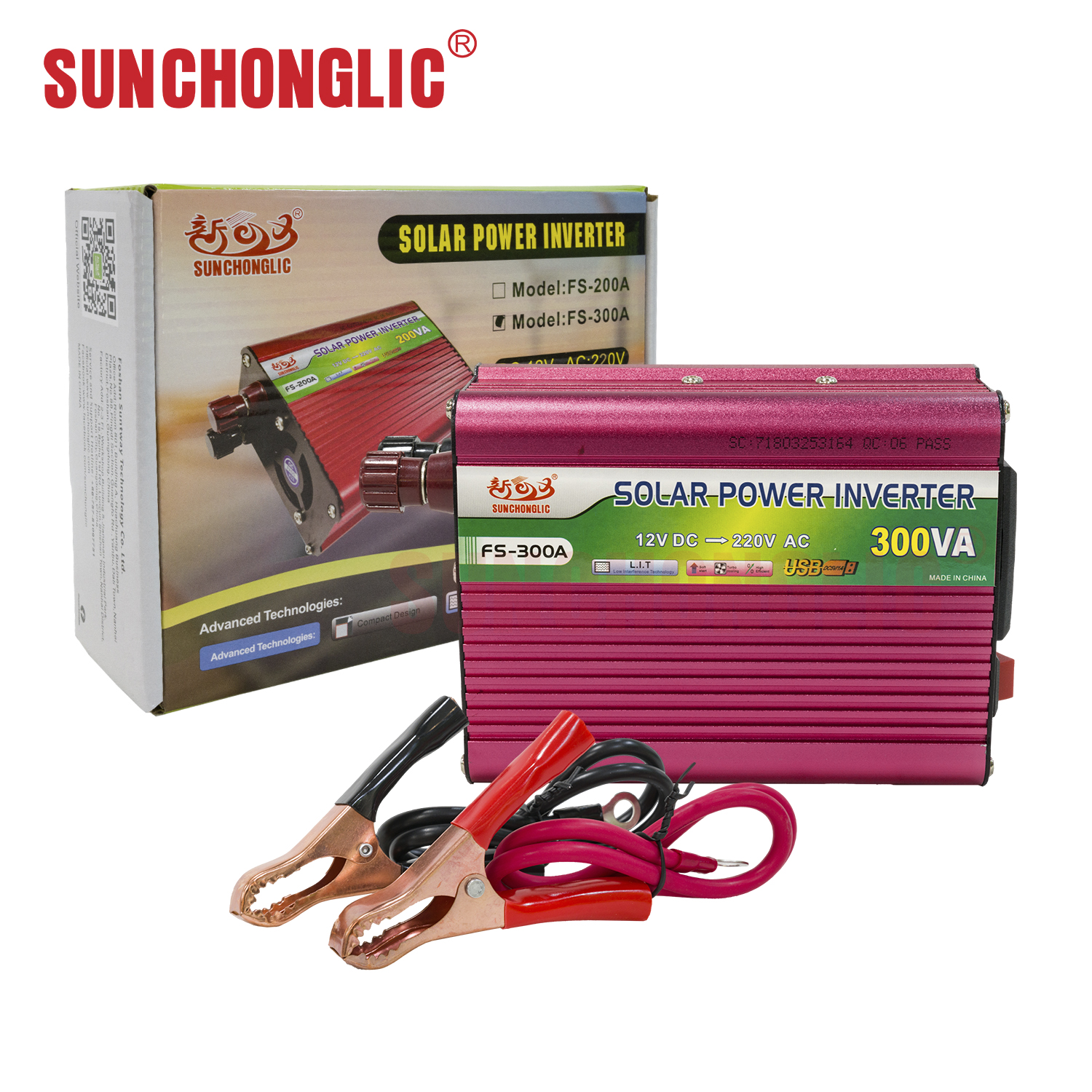 Sunchonglic inverter price solar 12v 220v 300va 300w power inverter