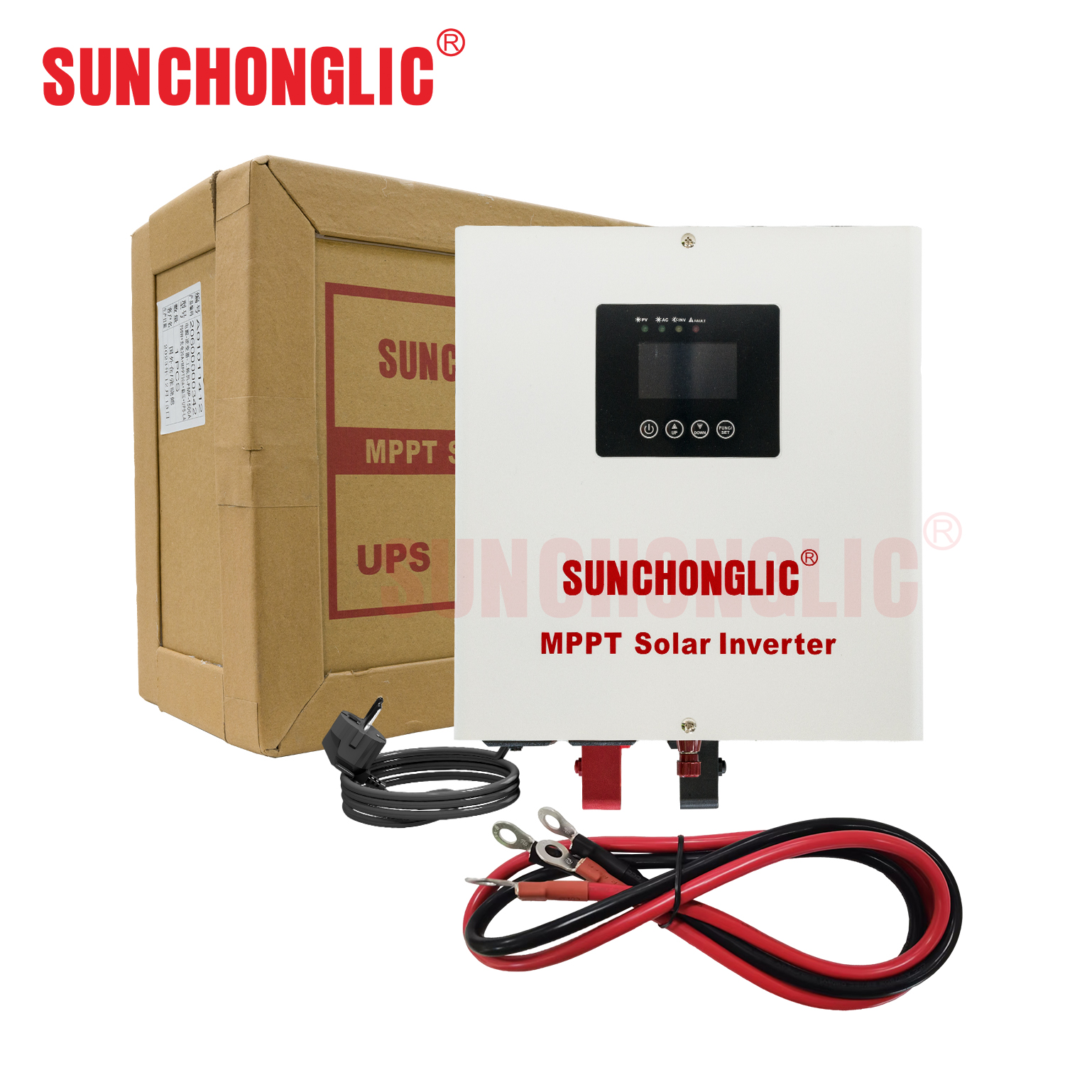 Sunchonglic 12V 1500VA 1050w toroidalnor mppt solar inversor pure sine wave UPS off grid mppt inverter