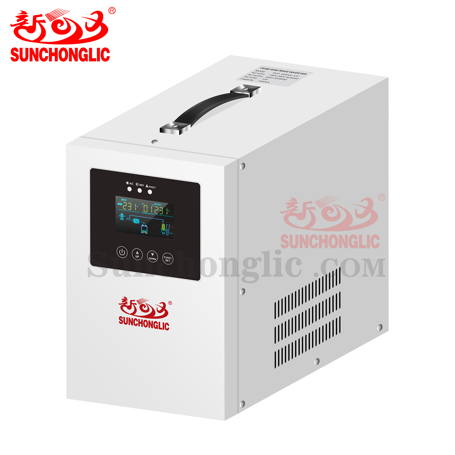 Sunchonglic 1500va 1000w pure sine wave low frequency UPS home solar power inverter charger