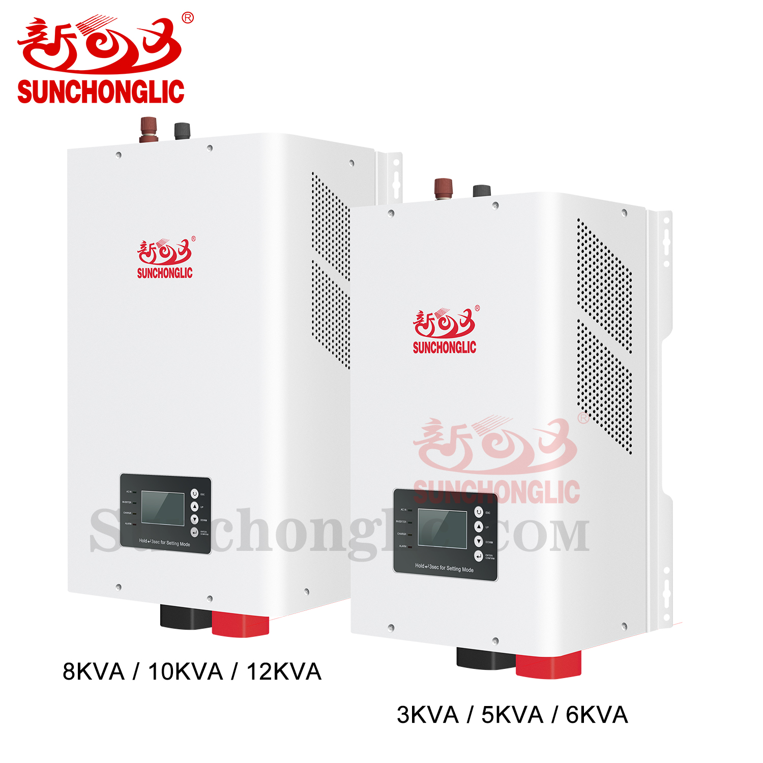 Sunchonglic 48V 6KW 6000W low frequency inverter hybrid 80A mppt solar hybrid inverter with AC charger